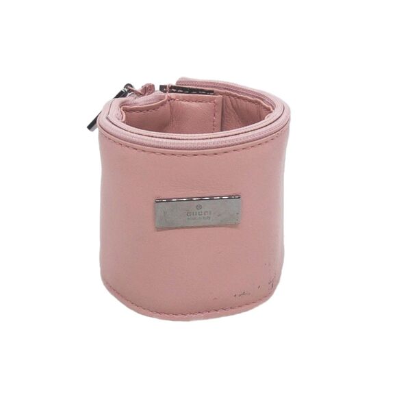 Gucci >RARE< Soft Pink Leather Wraparound Zip Wrist Wallet Cuff w/ COA, Vintage - Picture 9 of 10